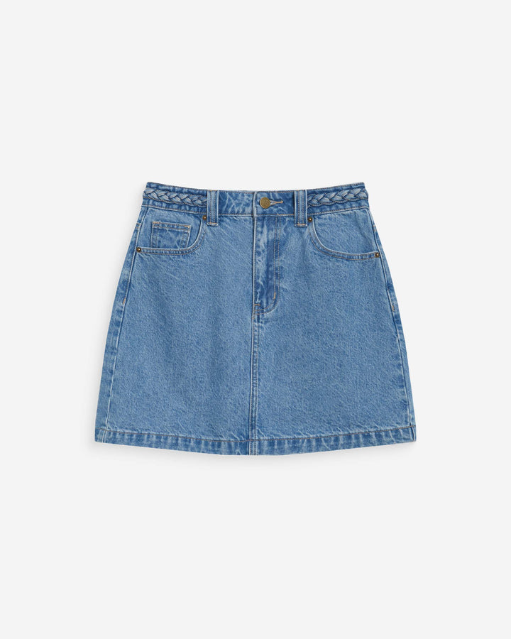 Falda corta vaquera tiro alto lightblue Whitney