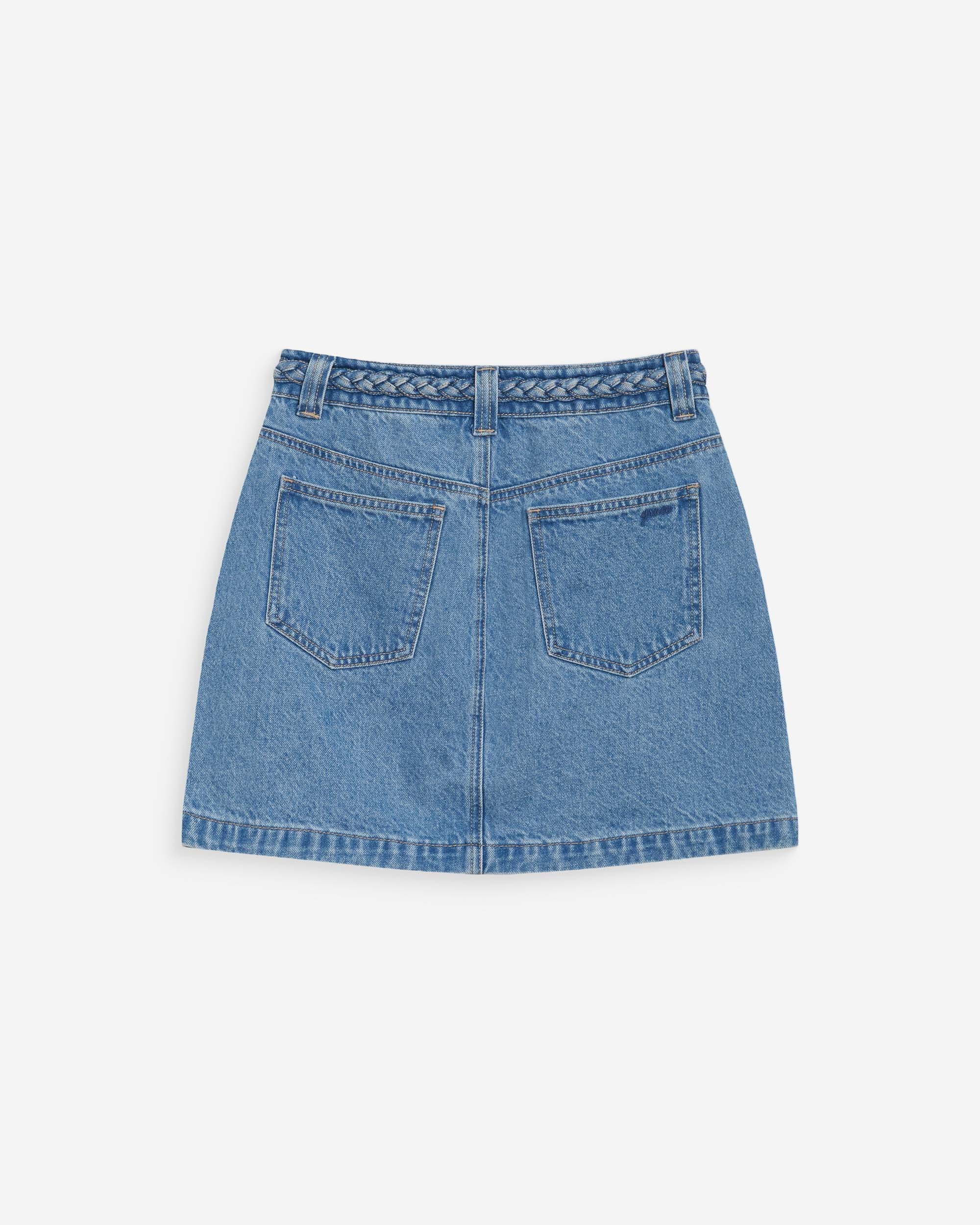 Falda corta vaquera tiro alto lightblue Whitney