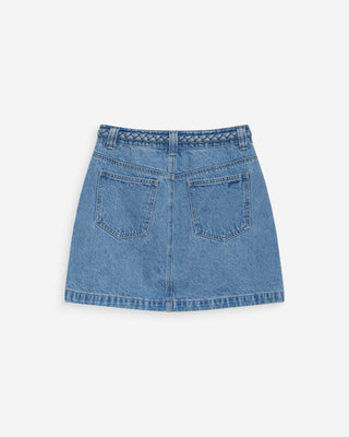 Falda corta vaquera tiro alto lightblue Whitney