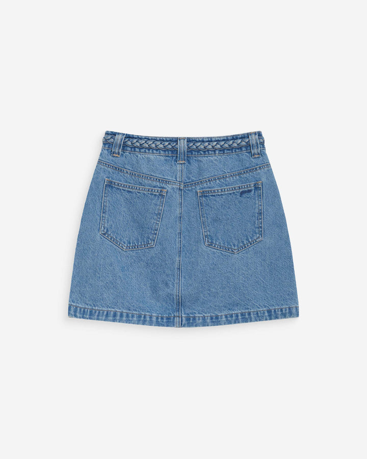 Falda corta vaquera tiro alto lightblue Whitney