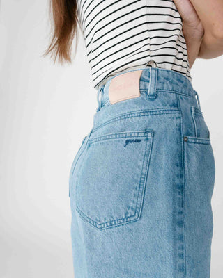 Bermuda long en jean taille haute skyblue Will