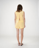 Short de algodón de cuadros jaune Waylen