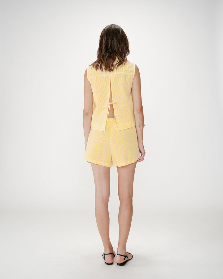 Short de algodón de cuadros jaune Waylen