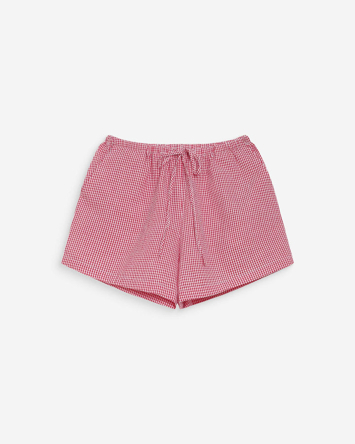 Short de algodón de cuadros rouge Waylen