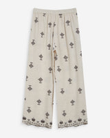 Pantalón recto bordado 7/8 chocolat Waren