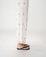 Pantalón recto bordado 7/8 orange Waren