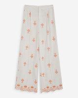 Pantalón recto bordado 7/8 orange Waren