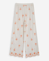Pantalón recto bordado 7/8 orange Waren