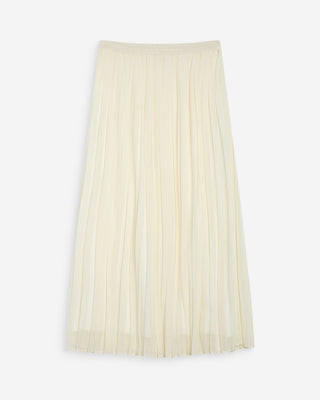 Flowing pleated long skirt ecru Walina