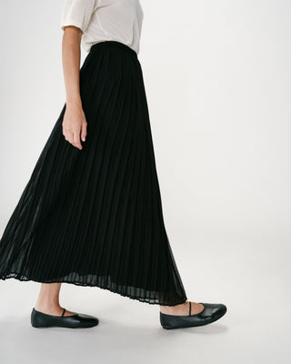 Flowing pleated long skirt noir Walina