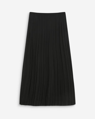 Flowing pleated long skirt noir Walina