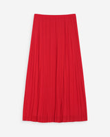 Flowing pleated long skirt rouge Walina