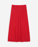 Flowing pleated long skirt rouge Walina