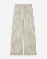 Pantalón amplio de lino y tencel a rayas sable Weston