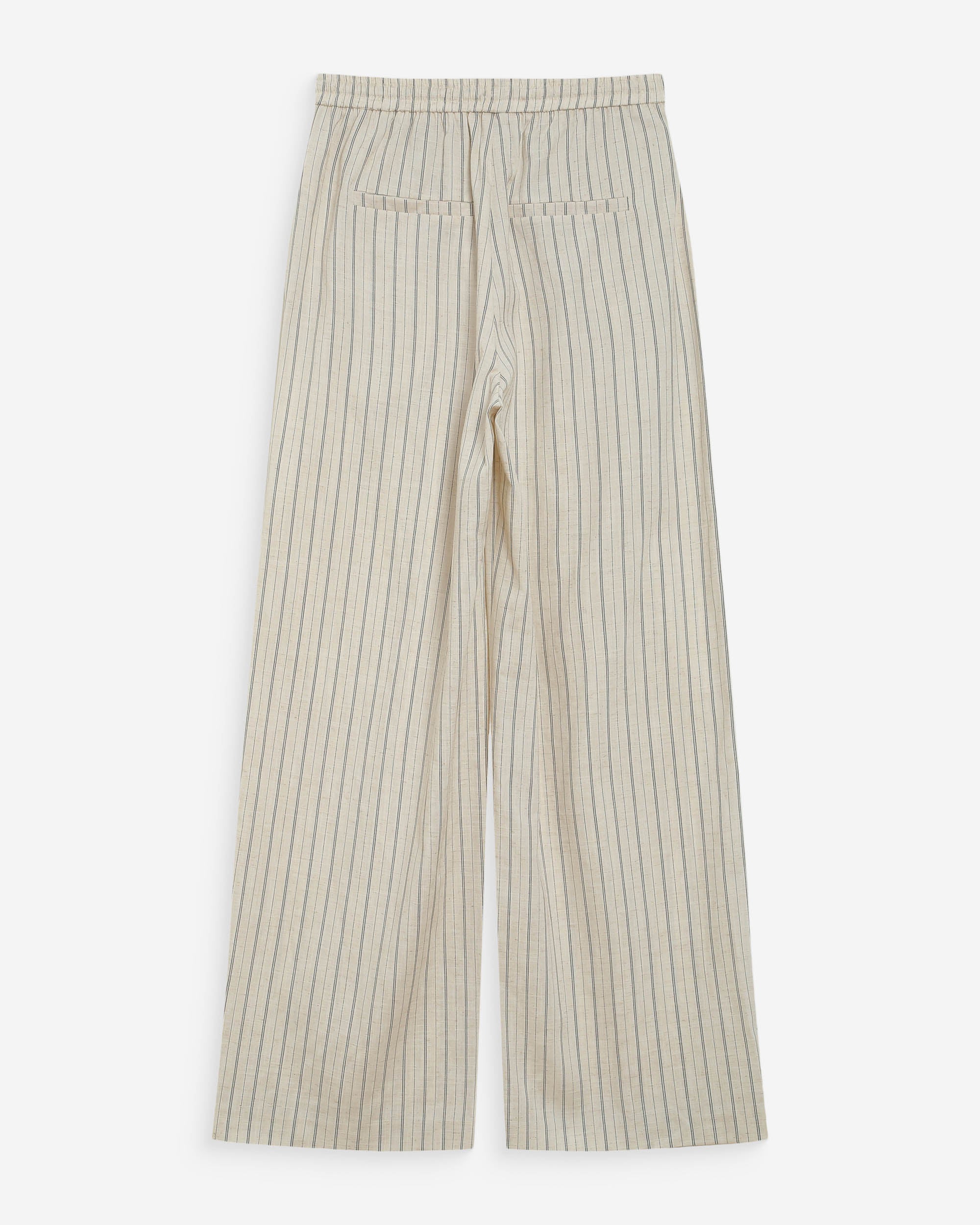 Pantalón amplio de lino y tencel a rayas sable Weston