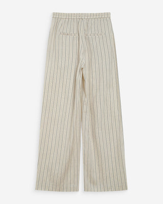 Pantalón amplio de lino y tencel a rayas sable Weston