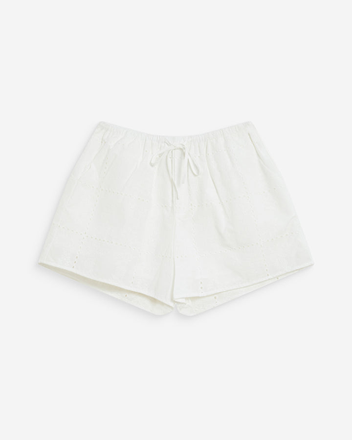 Short de algodón bordado white Wyler