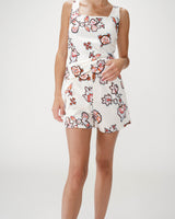 Straight floral print shorts ecru Webber