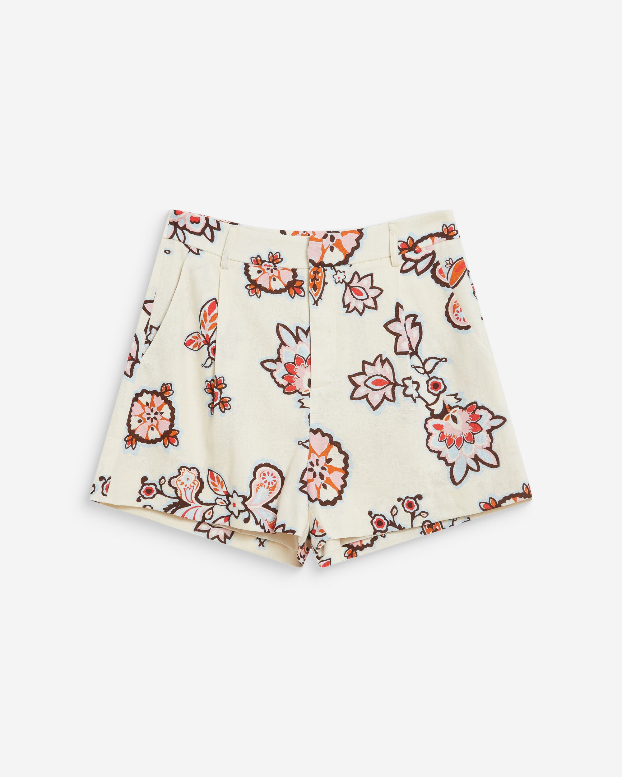 Straight floral print shorts ecru Webber