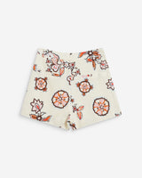 Straight floral print shorts ecru Webber
