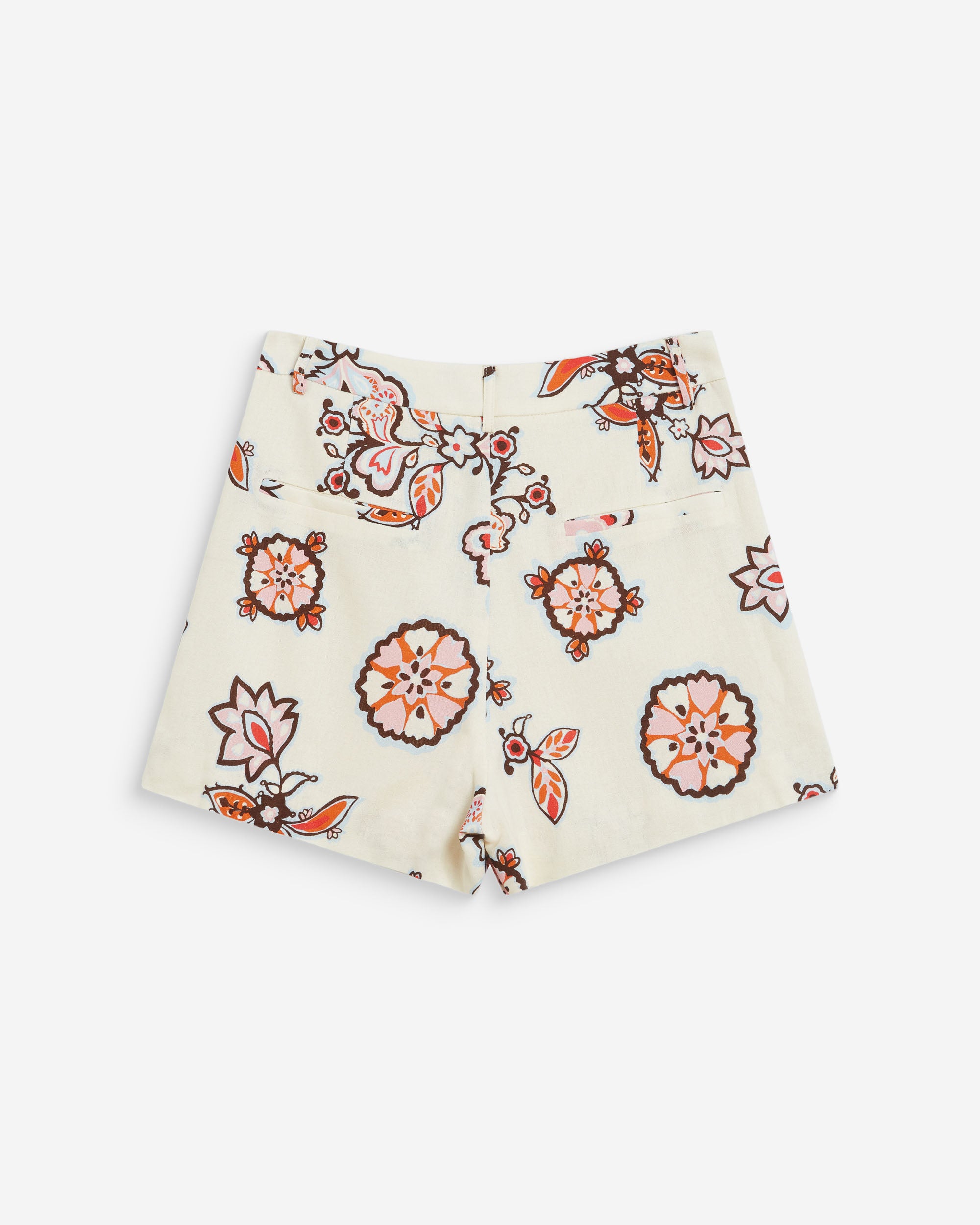 Straight floral print shorts ecru Webber