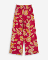 Flowing floral print pants with elastic waist fuchsia Woods