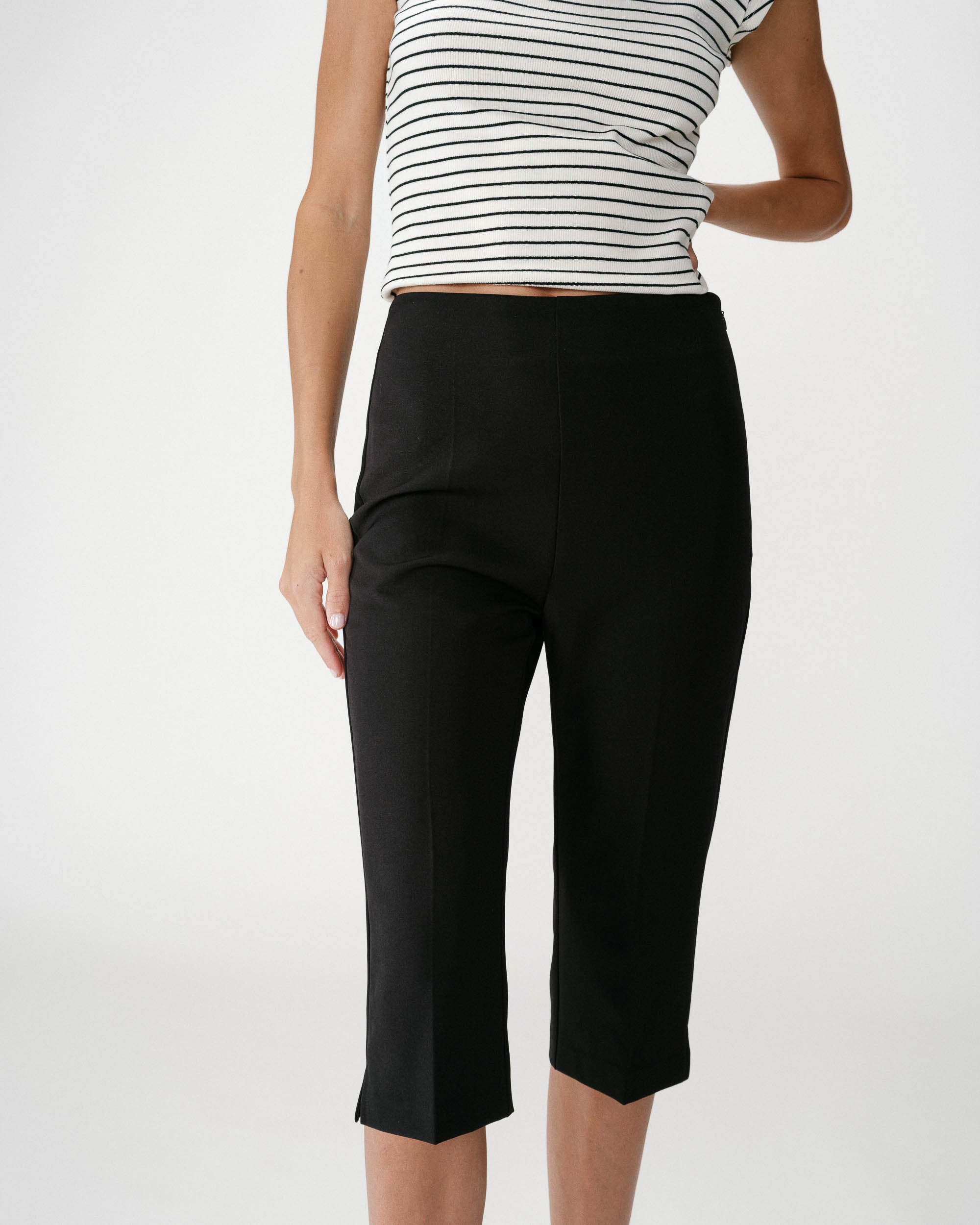 Pantalón capri ajustado 7/8 noir Where