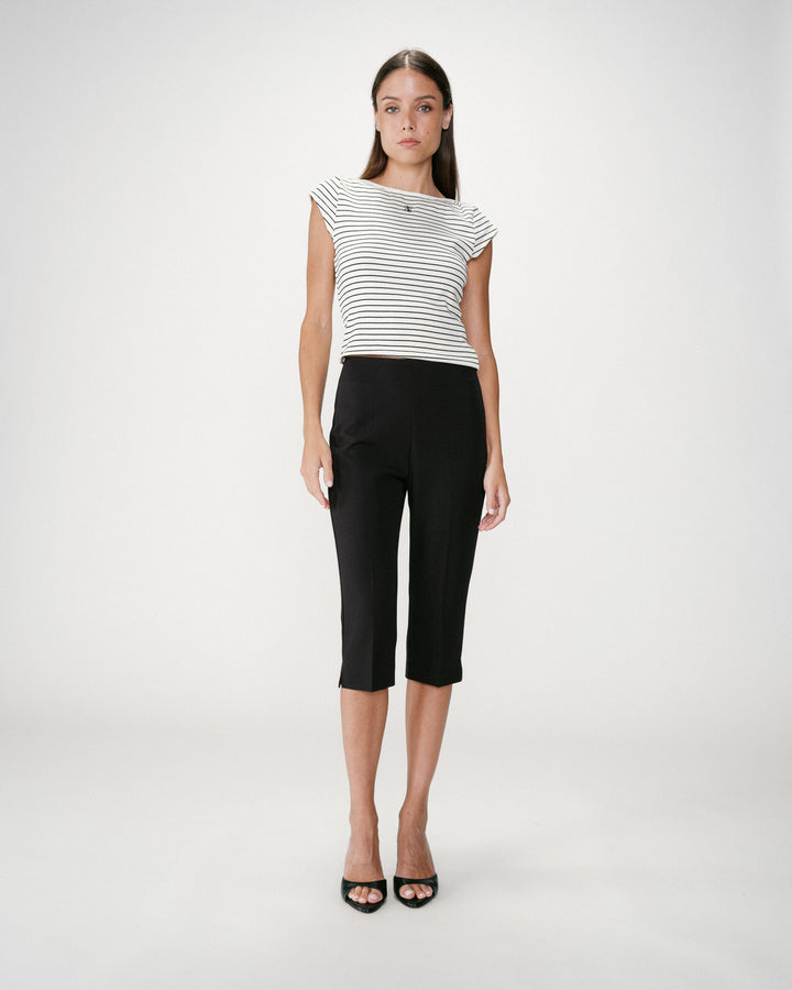 Pantalón capri ajustado 7/8 noir Where