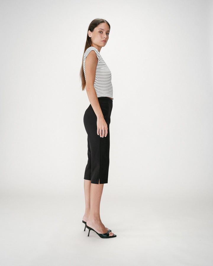 Pantalón capri ajustado 7/8 noir Where