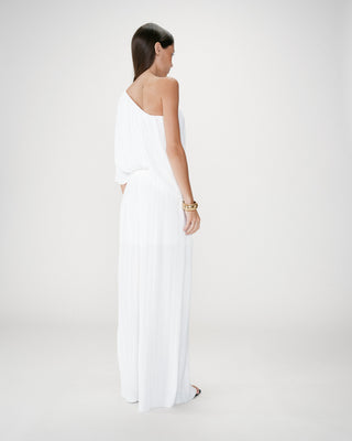 Pantalon large plissé taille réglable ivoire Wonka