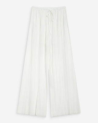 Pantalon large plissé taille réglable ivoire Wonka