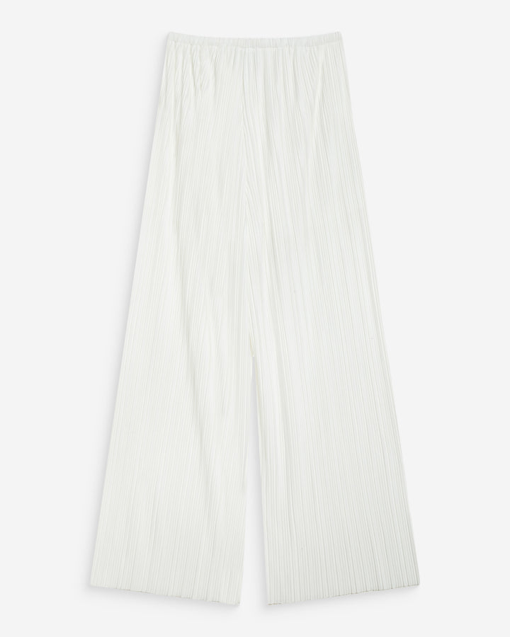 Pantalon large plissé taille réglable ivoire Wonka