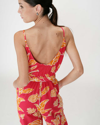 Wrap jumpsuit with straps fuchsia Wilderose