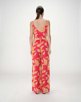 Wrap jumpsuit with straps fuchsia Wilderose