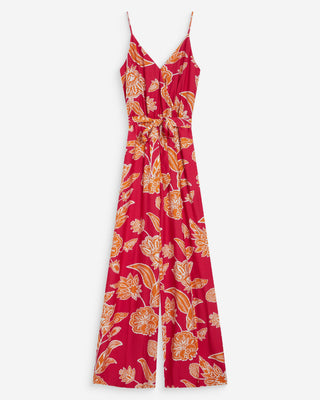 Wrap jumpsuit with straps fuchsia Wilderose