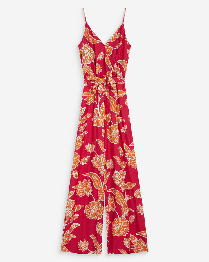 Wrap jumpsuit with straps fuchsia Wilderose