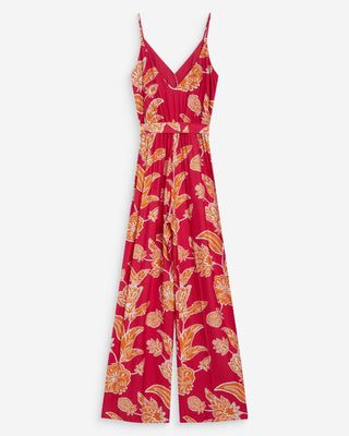 Wrap jumpsuit with straps fuchsia Wilderose