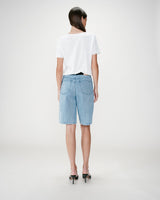 Straight V-neck short-sleeve top ivoire Willem