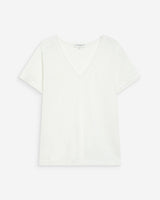 Straight V-neck short-sleeve top ivoire Willem