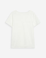 Straight V-neck short-sleeve top ivoire Willem