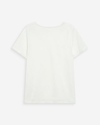 Straight V-neck short-sleeve top ivoire Willem
