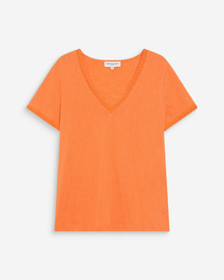 Top escote en V con encaje orange Willem