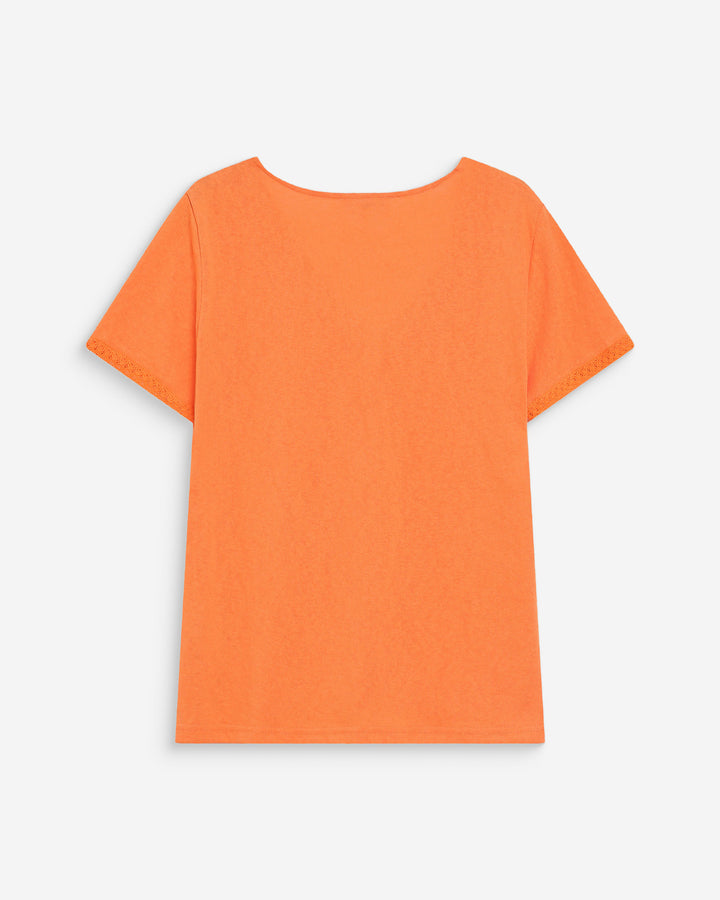 Top escote en V con encaje orange Willem