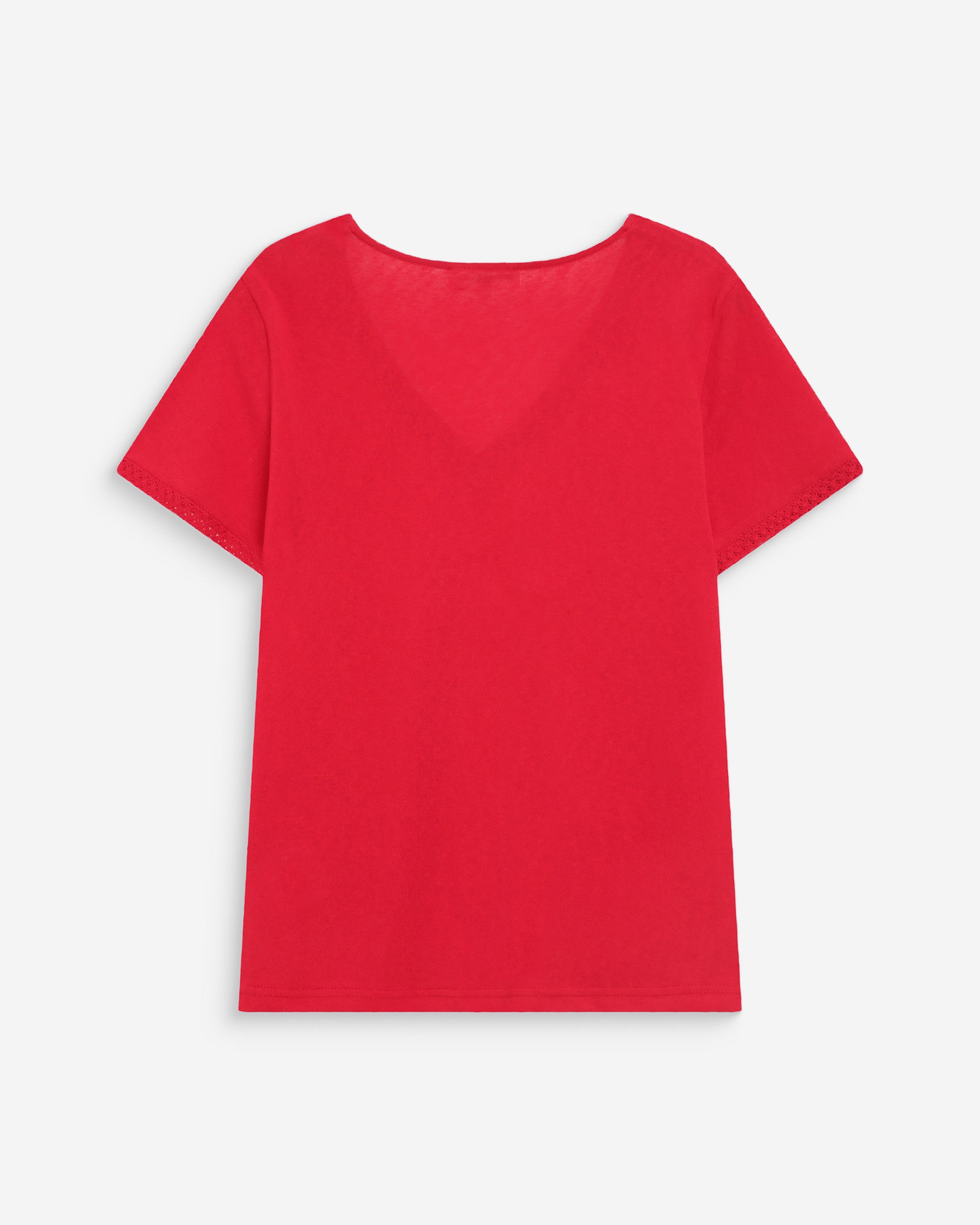 Top escote en V con encaje rouge Willem