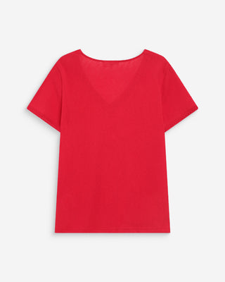 Top escote en V con encaje rouge Willem