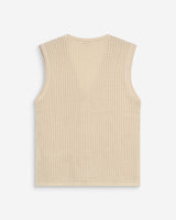 Cárdigan calado escote en V sin mangas beige Wayne