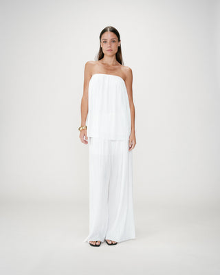 Top bustier plissé aérien ivoire West