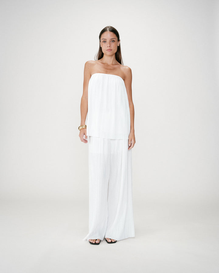 Top bustier plissé aérien ivoire West