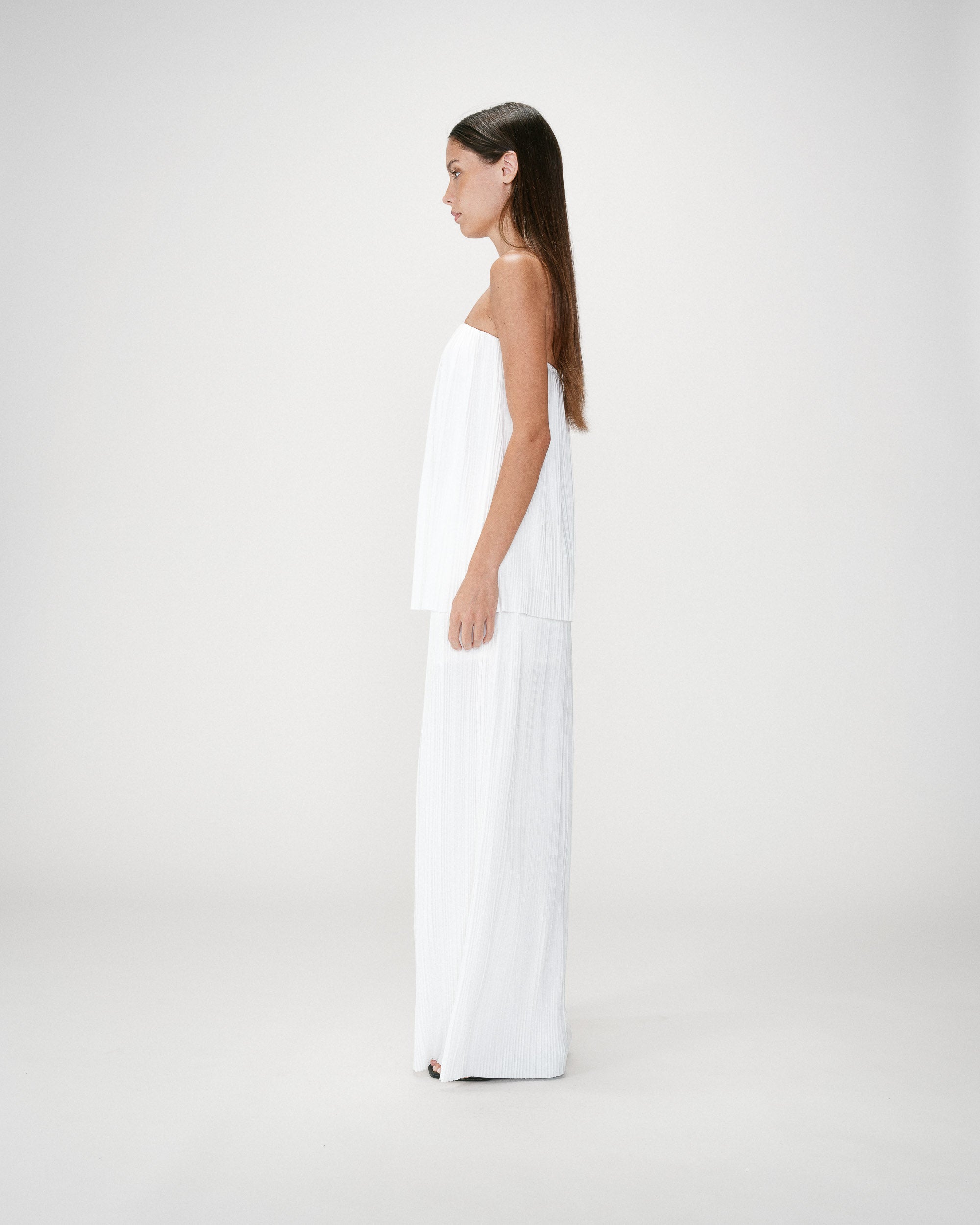 Top bustier plissé aérien ivoire West