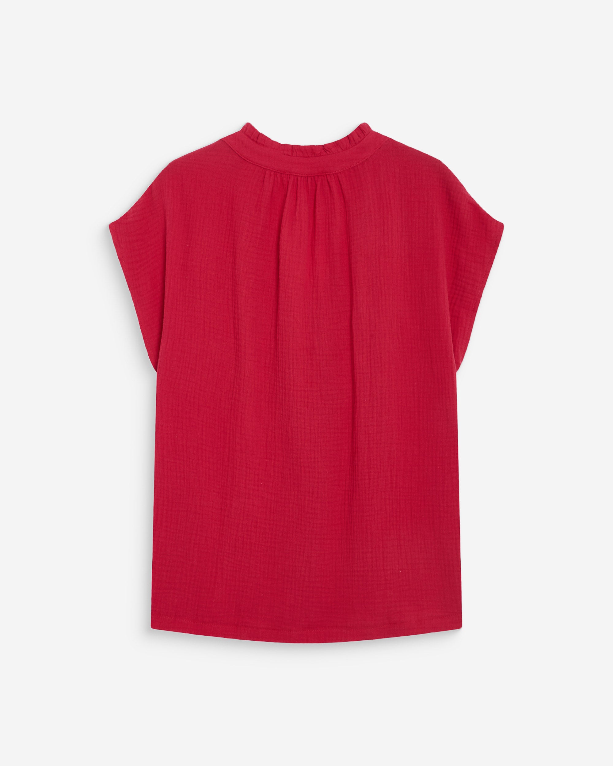 Short sleeve cotton gauze shirt fuchsia Wesra